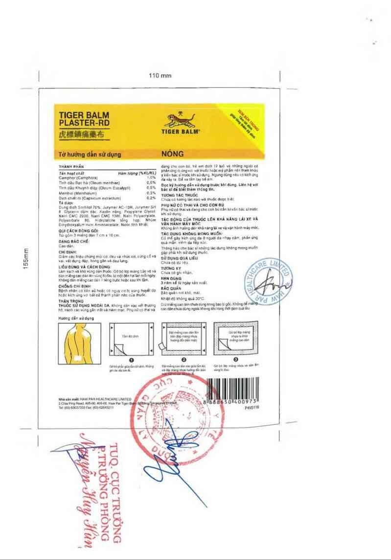 thông tin, cách dùng, giá thuốc Tiger Balm Plaster-RD - ảnh 5