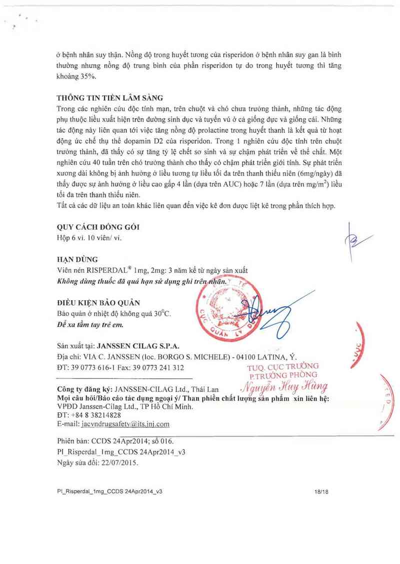 thông tin, cách dùng, giá thuốc Risperdal - ảnh 19