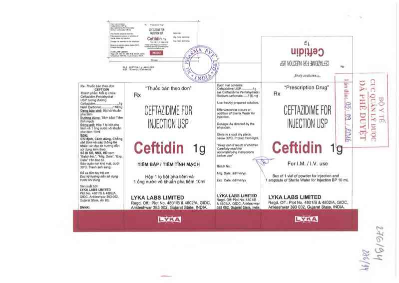 thông tin, cách dùng, giá thuốc Ceftidin 1g - ảnh 0