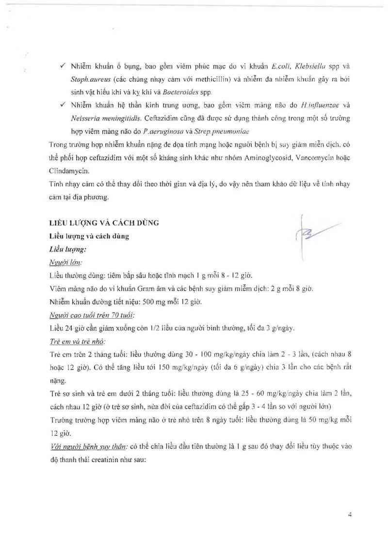 thông tin, cách dùng, giá thuốc Ceftidin 1g - ảnh 5