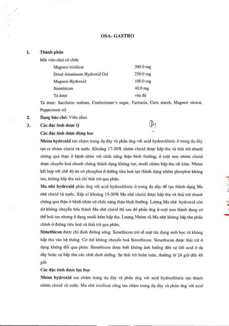 thông tin, cách dùng, giá thuốc Osa-Gastro - ảnh 2