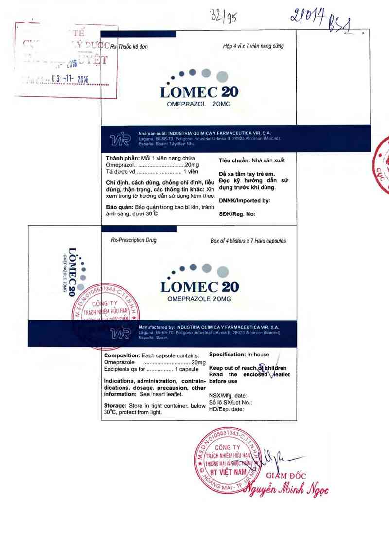 thông tin, cách dùng, giá thuốc Lomec 20 - ảnh 0