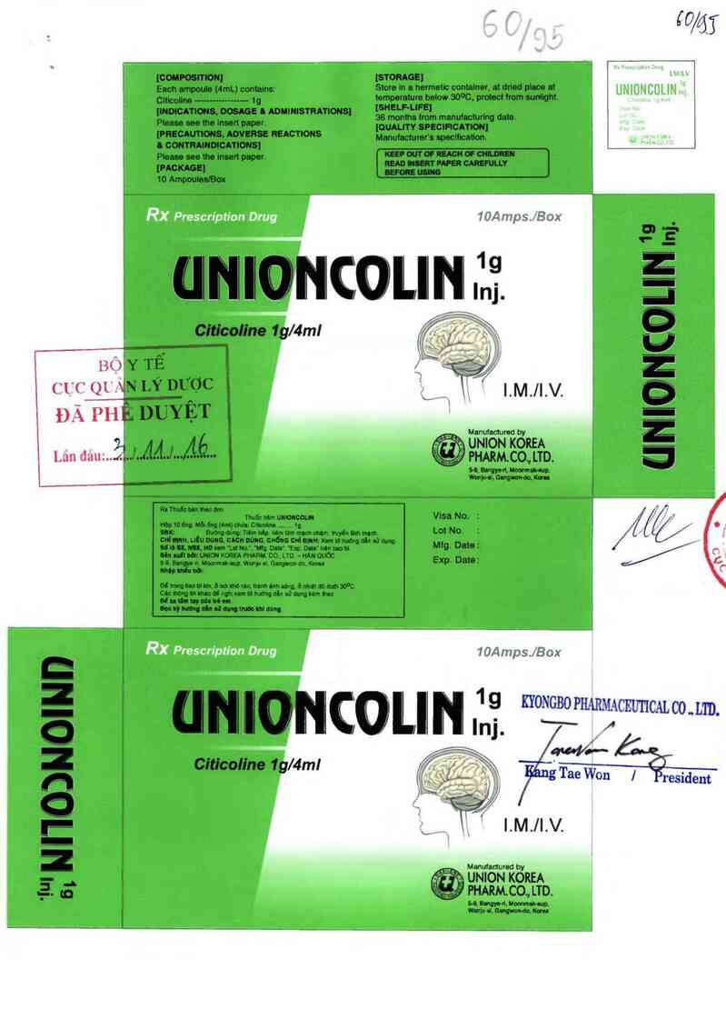 thông tin, cách dùng, giá thuốc Unioncolin injection 1g - ảnh 0