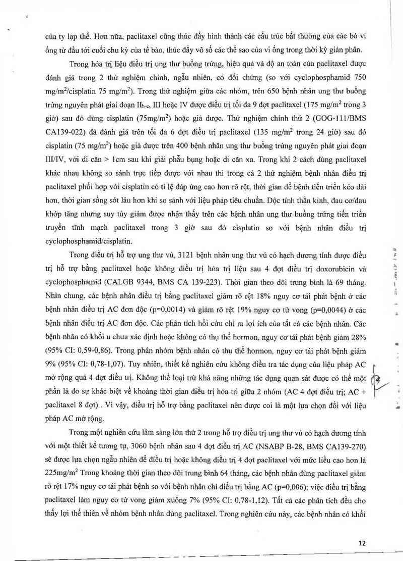 thông tin, cách dùng, giá thuốc Paclitaxel ~Ebewe~ - ảnh 13