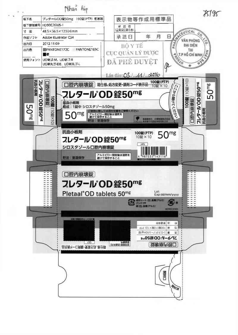 thông tin, cách dùng, giá thuốc Pletaal OD Tablets 50mg - ảnh 0
