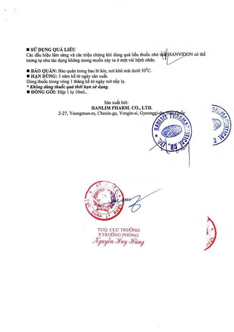 thông tin, cách dùng, giá thuốc Hanvidon - ảnh 2
