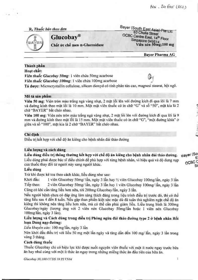 thông tin, cách dùng, giá thuốc Glucobay 100mg - ảnh 2