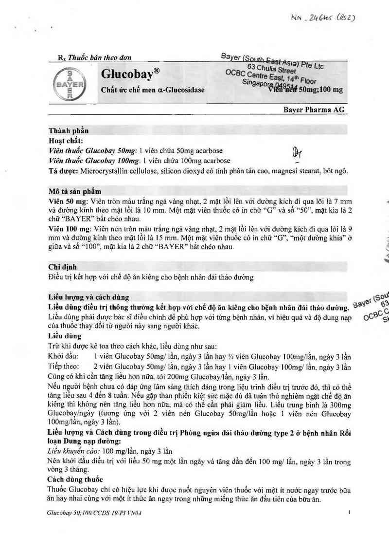 thông tin, cách dùng, giá thuốc Glucobay 50mg - ảnh 2