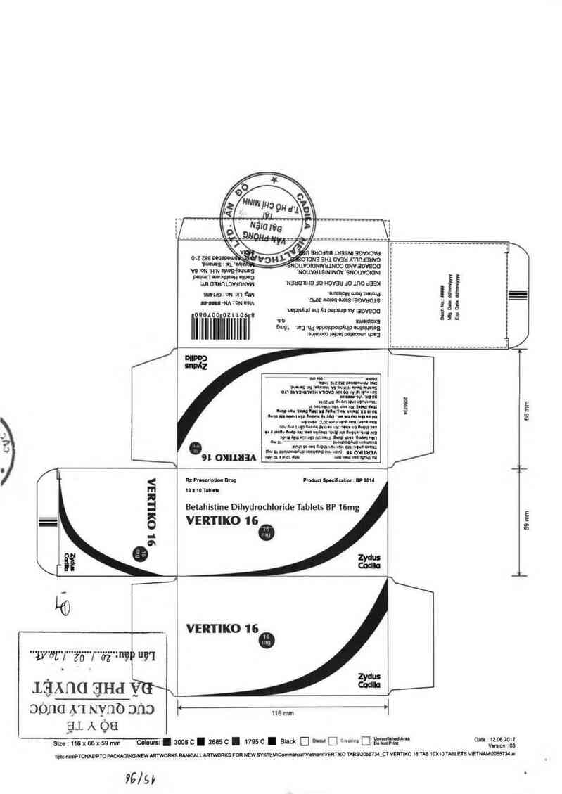thông tin, cách dùng, giá thuốc Vertiko 16 - ảnh 0
