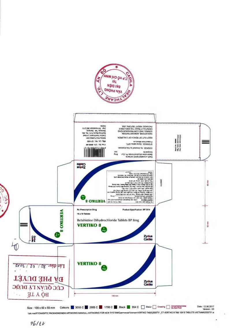 thông tin, cách dùng, giá thuốc Vertiko 8 - ảnh 0