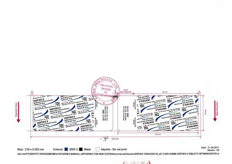 thông tin, cách dùng, giá thuốc Vertiko 8 - ảnh 1