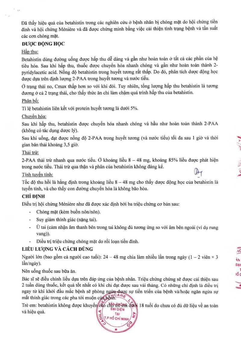 thông tin, cách dùng, giá thuốc Vertiko 8 - ảnh 3