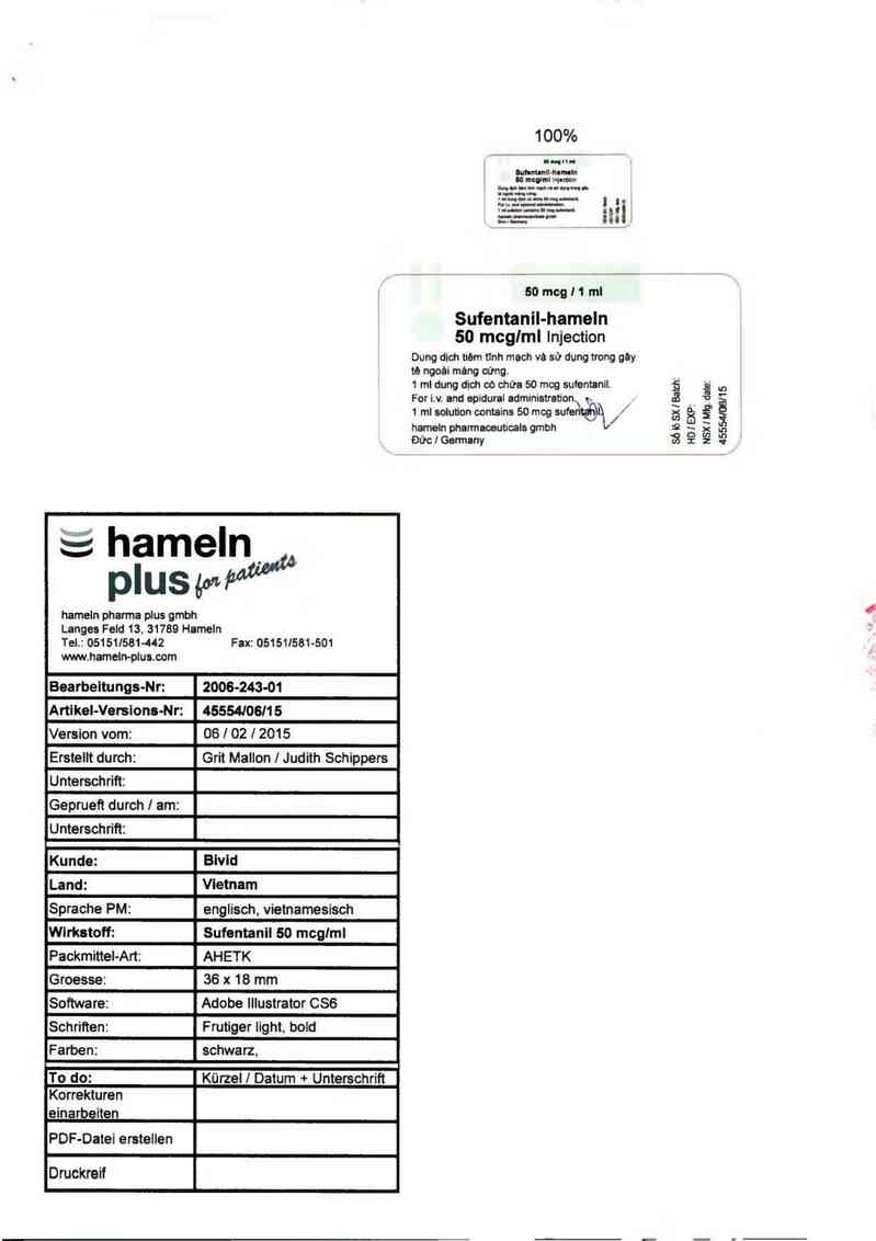 thông tin, cách dùng, giá thuốc Sufentanil-hameln 50mcg/ml - ảnh 1