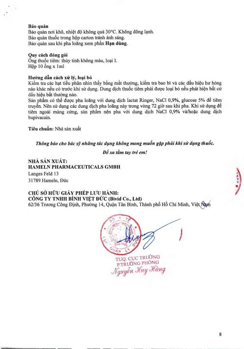 thông tin, cách dùng, giá thuốc Sufentanil-hameln 50mcg/ml - ảnh 9