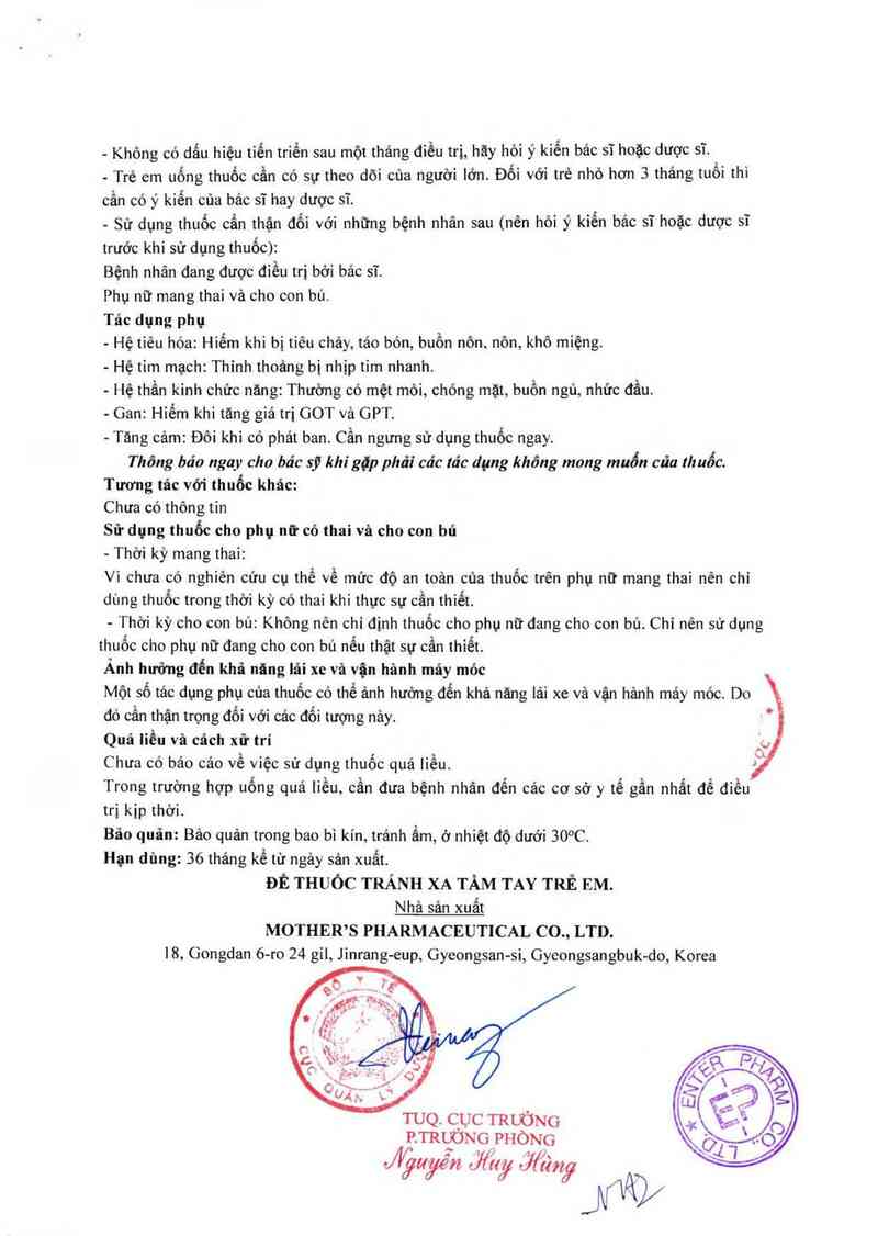 thông tin, cách dùng, giá thuốc Mother`s trimebutine tab. - ảnh 3