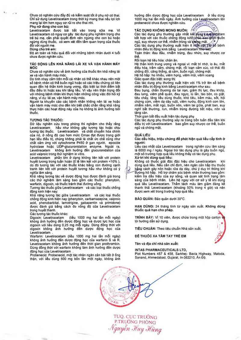 thông tin, cách dùng, giá thuốc Intalevi 500 - ảnh 2