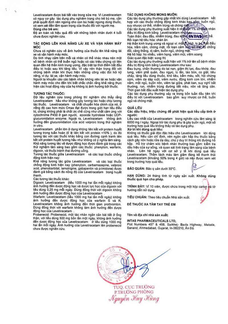 thông tin, cách dùng, giá thuốc Intalevi 750 - ảnh 2