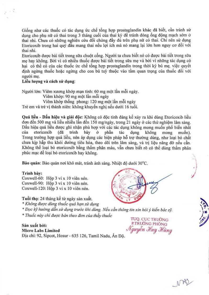 thông tin, cách dùng, giá thuốc Coxwell-120 - ảnh 3