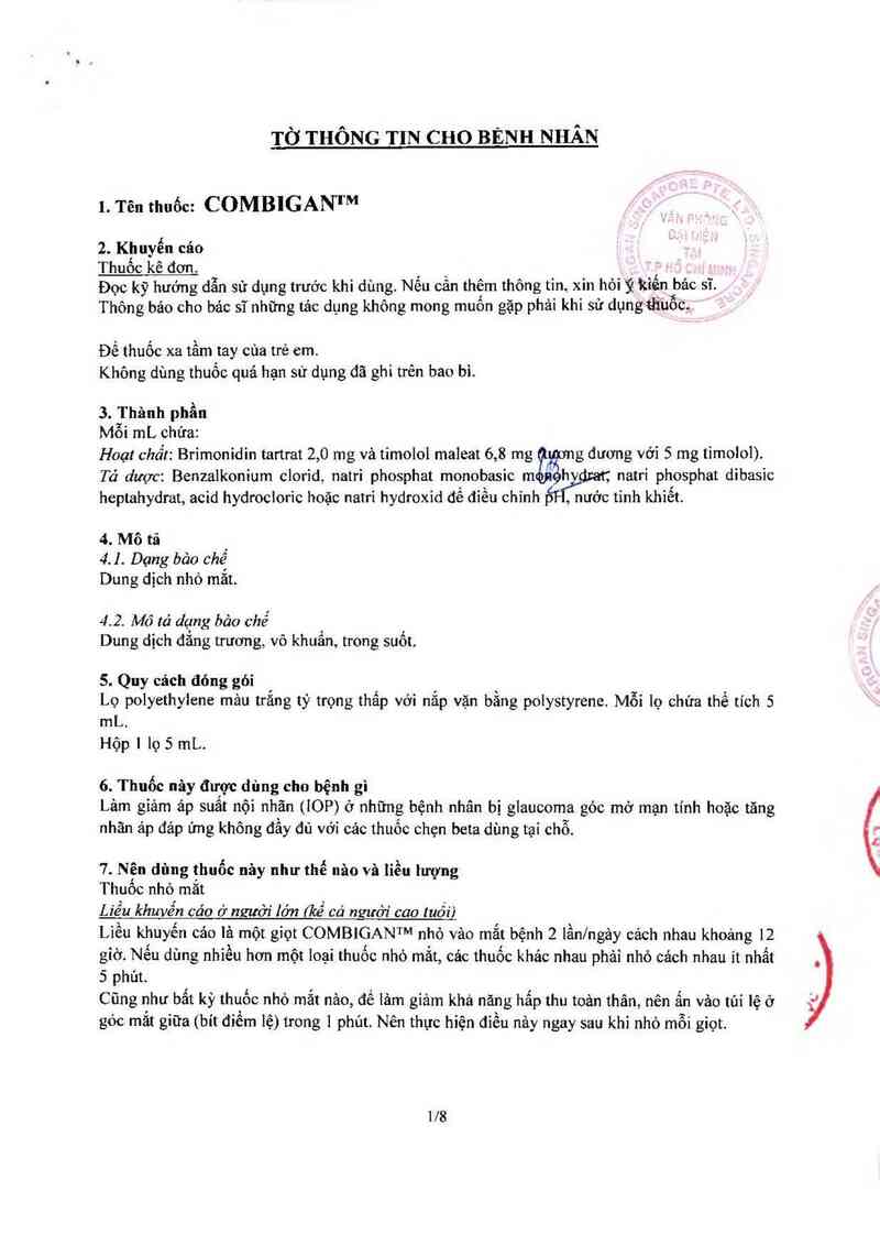 thông tin, cách dùng, giá thuốc Combigan - ảnh 13