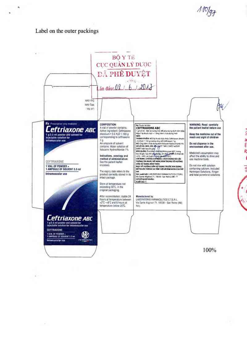 thông tin, cách dùng, giá thuốc Ceftriaxone ABC - ảnh 0
