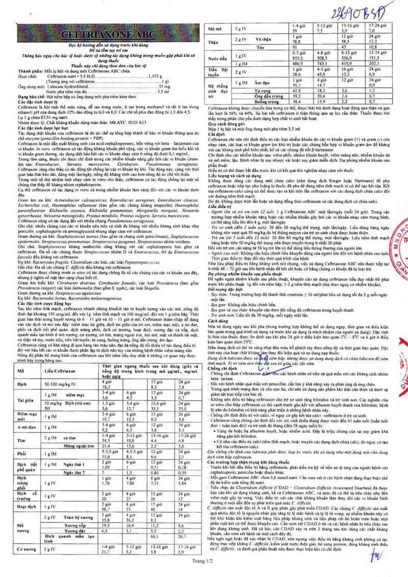 thông tin, cách dùng, giá thuốc Ceftriaxone ABC - ảnh 4