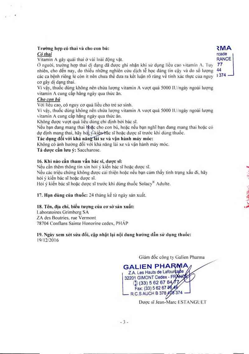 thông tin, cách dùng, giá thuốc Solacy Adulte - ảnh 5