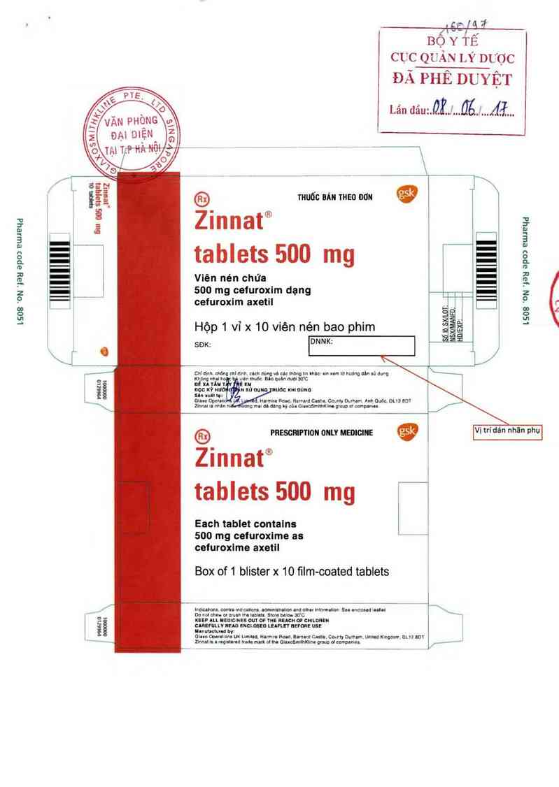 thông tin, cách dùng, giá thuốc Zinnat tablets 500mg - ảnh 0
