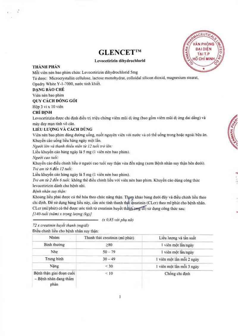 thông tin, cách dùng, giá thuốc Glencet - ảnh 4