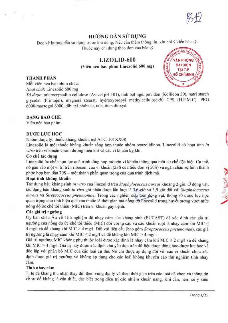 thông tin, cách dùng, giá thuốc Lizolid-600 - ảnh 4