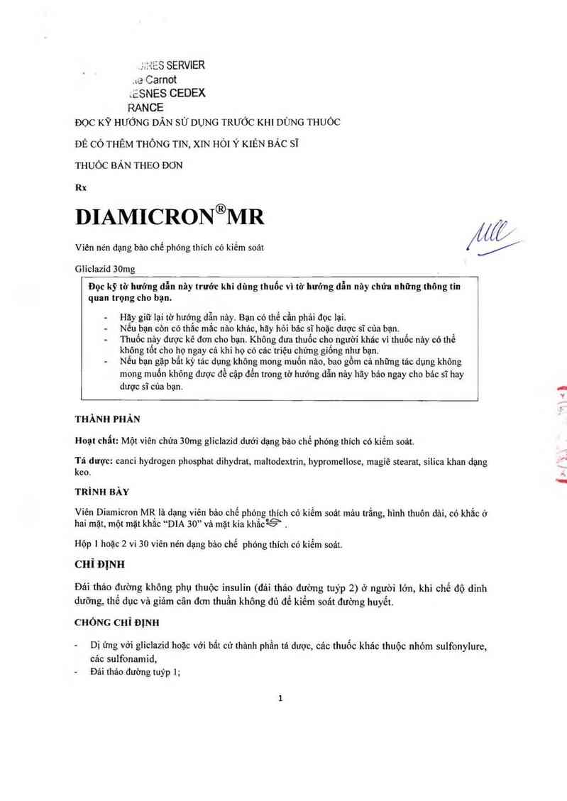 thông tin, cách dùng, giá thuốc Diamicron MR - ảnh 4