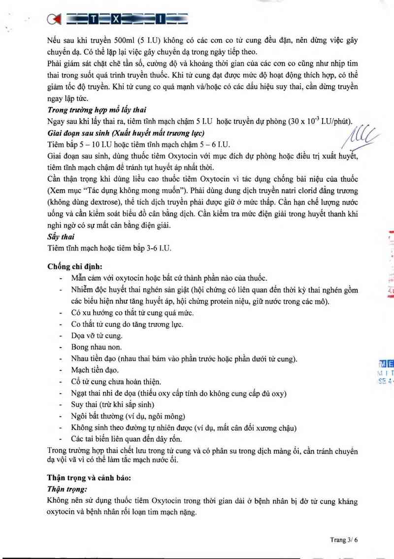 thông tin, cách dùng, giá thuốc Oxytocin injection BP 10 Units - ảnh 3