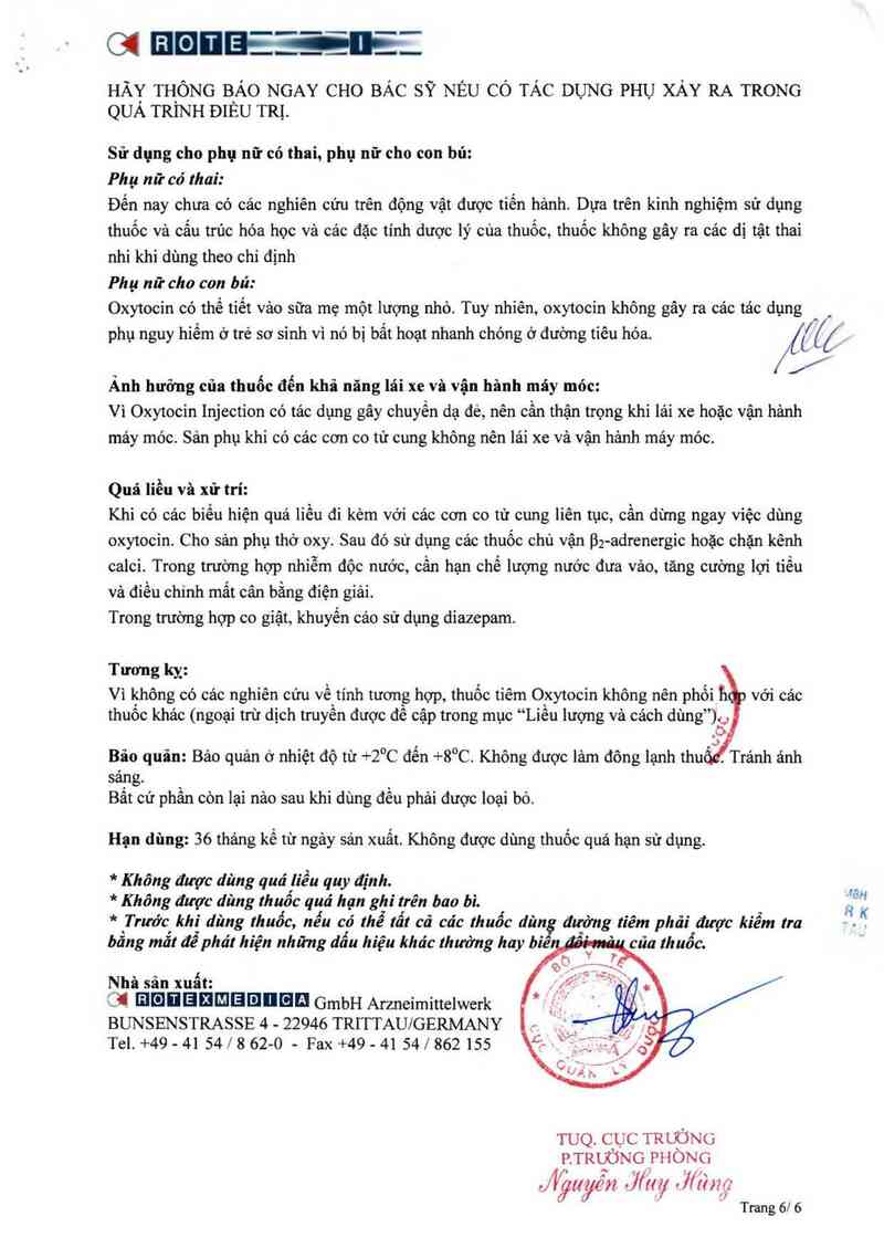 thông tin, cách dùng, giá thuốc Oxytocin injection BP 10 Units - ảnh 6