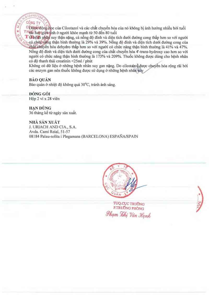thông tin, cách dùng, giá thuốc Pletaz 100mg Tablets - ảnh 5