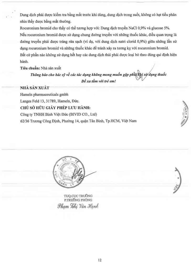 thông tin, cách dùng, giá thuốc Rocuronium-hameln 10mg/ml - ảnh 13