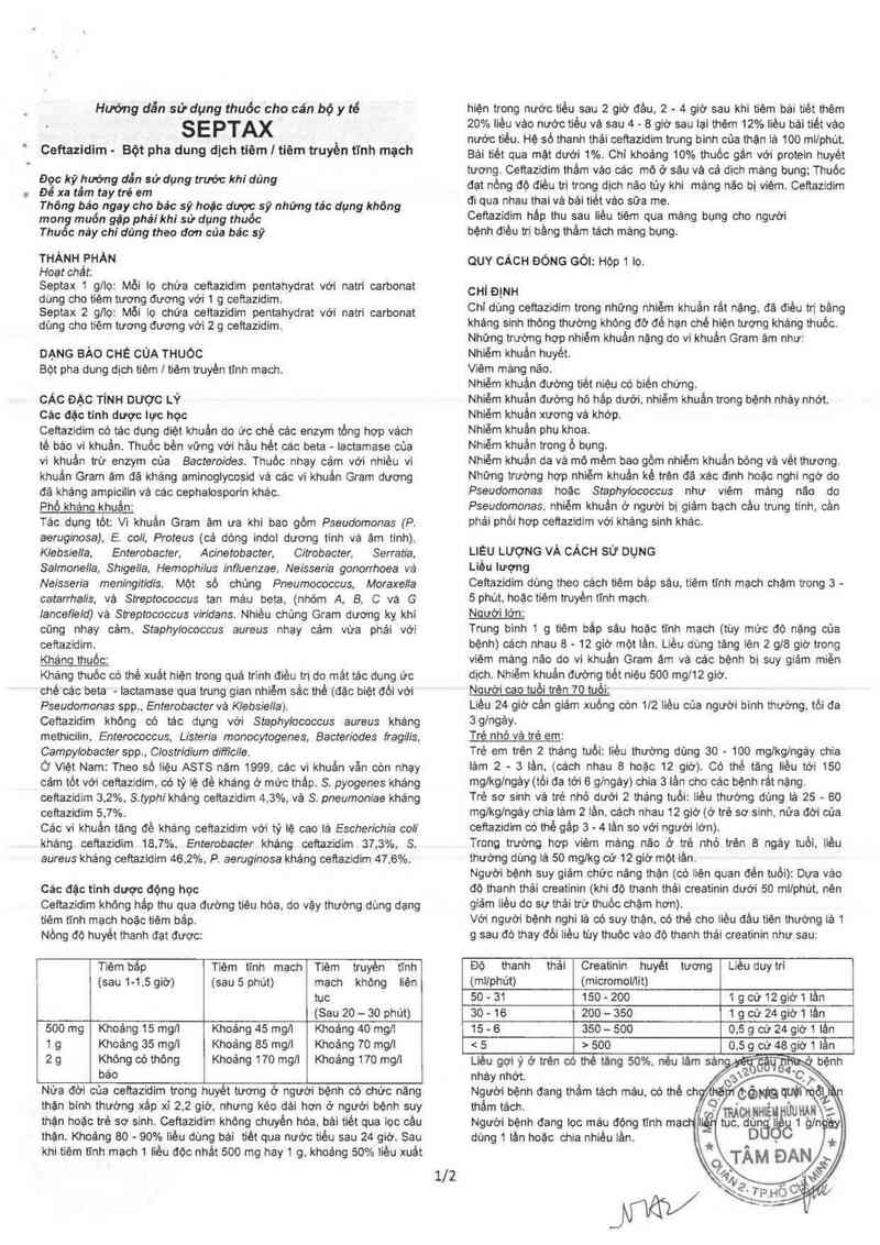 thông tin, cách dùng, giá thuốc Septax 2g - ảnh 4