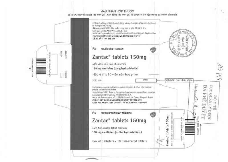 thông tin, cách dùng, giá thuốc Zantac Tablets - ảnh 0