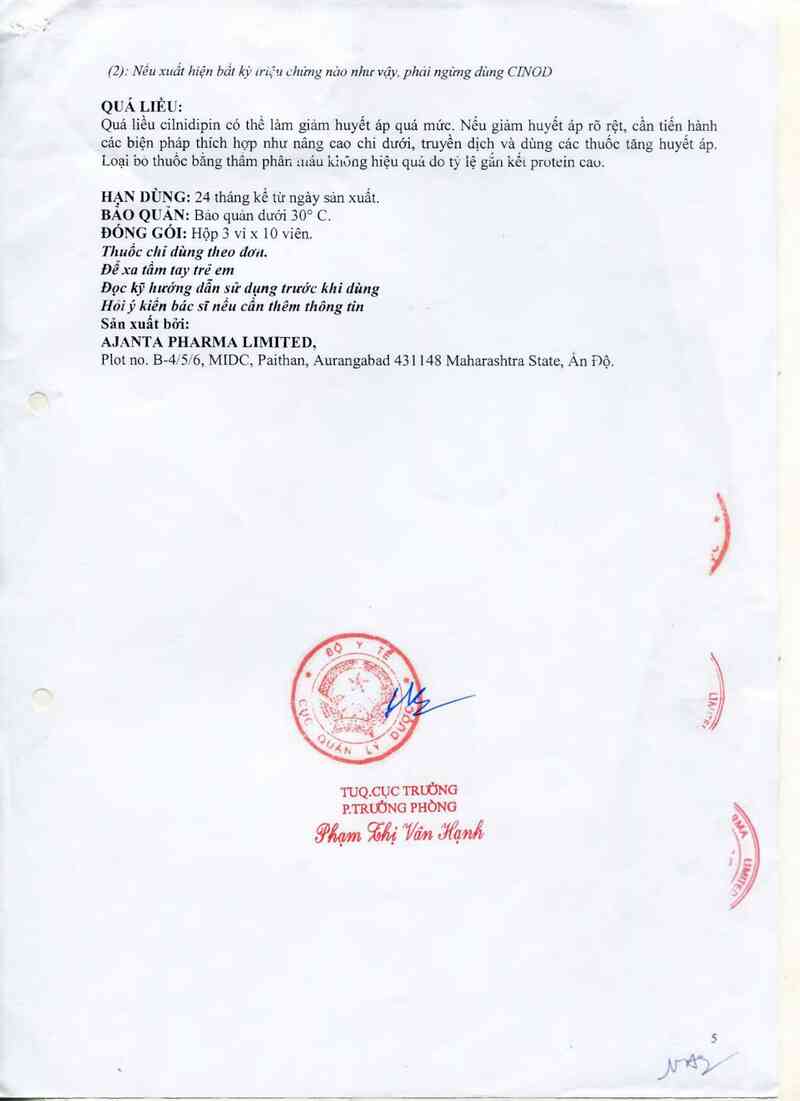 thông tin, cách dùng, giá thuốc Cinod 10 - ảnh 5