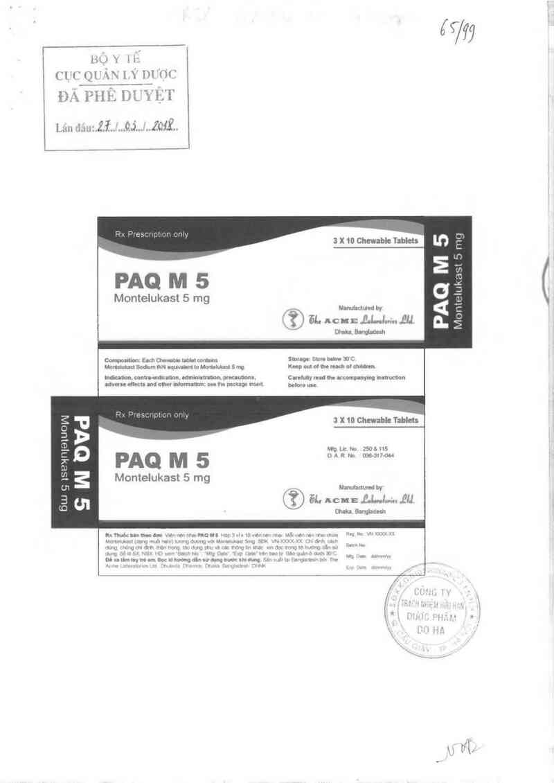 thông tin, cách dùng, giá thuốc PAQ M 5 - ảnh 0