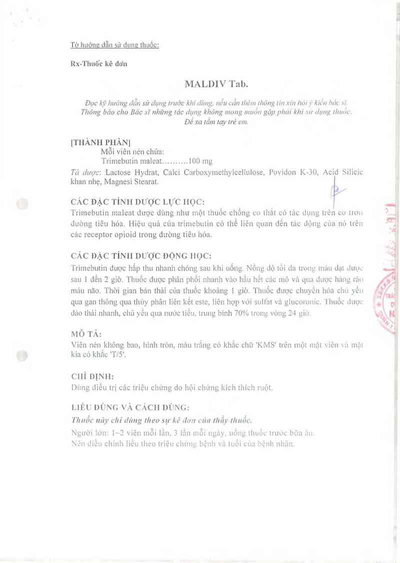 thông tin, cách dùng, giá thuốc Maldiv Tab - ảnh 3