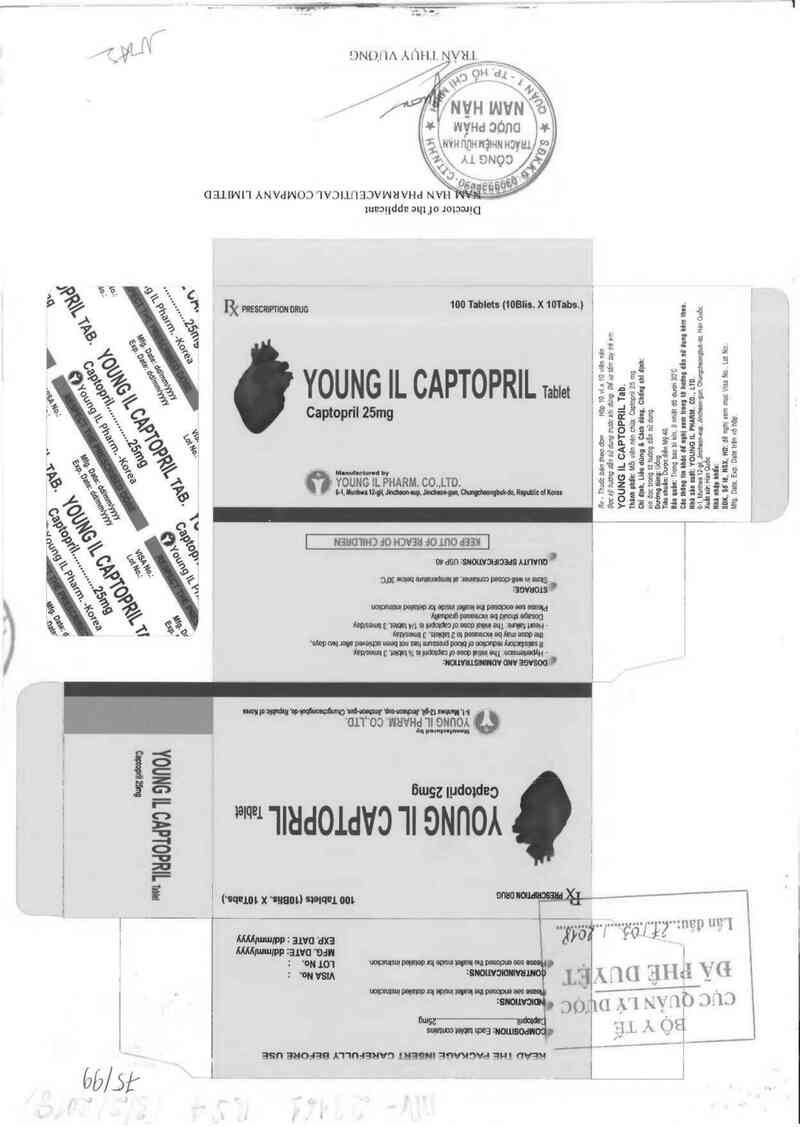 thông tin, cách dùng, giá thuốc Young Il Captopril - ảnh 0