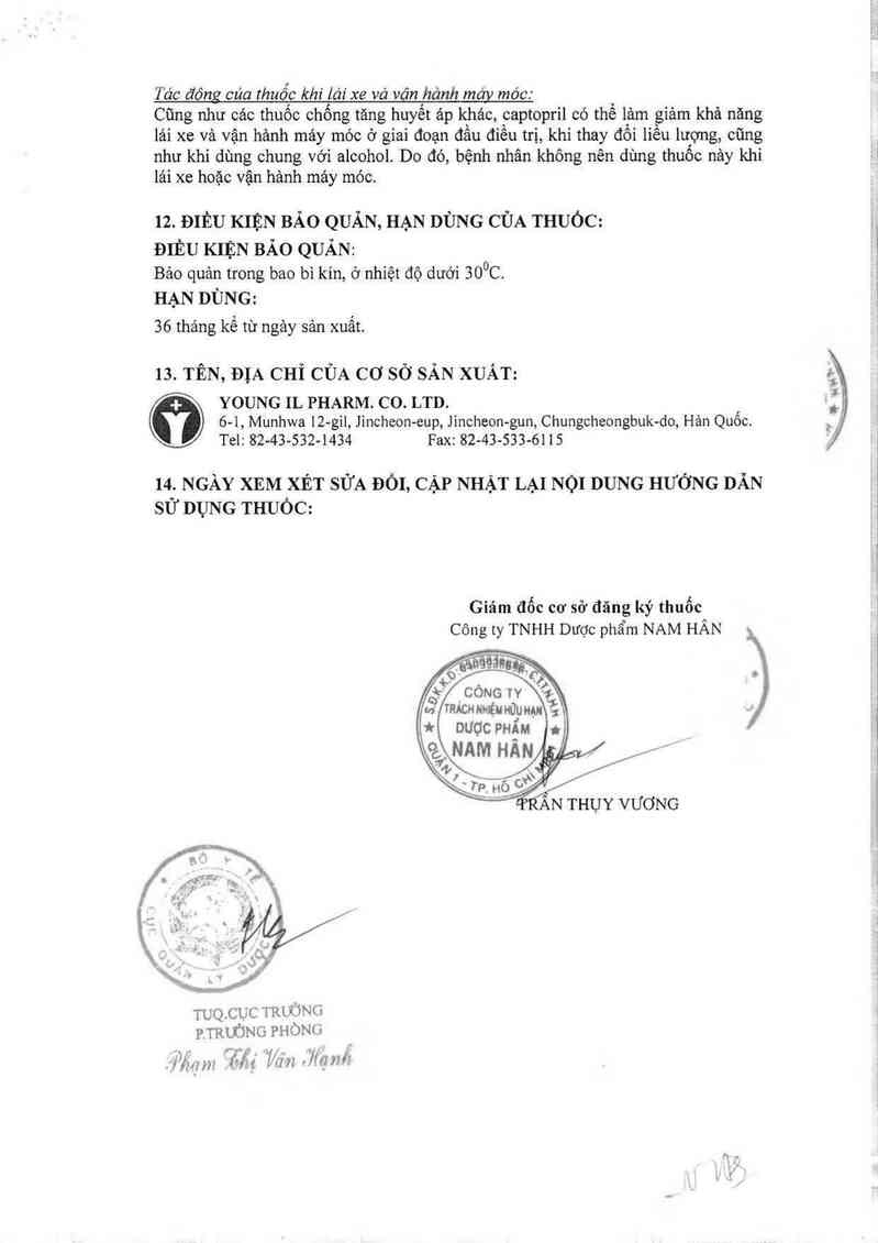 thông tin, cách dùng, giá thuốc Young Il Captopril - ảnh 17