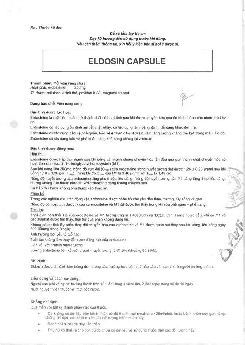 thông tin, cách dùng, giá thuốc Eldosin Capsule - ảnh 2