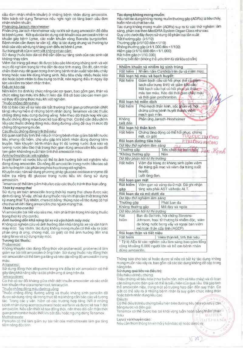thông tin, cách dùng, giá thuốc Tenamox 250 - ảnh 5