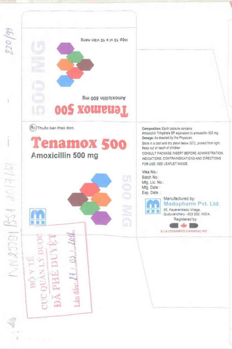 thông tin, cách dùng, giá thuốc Tenamox 500 - ảnh 0