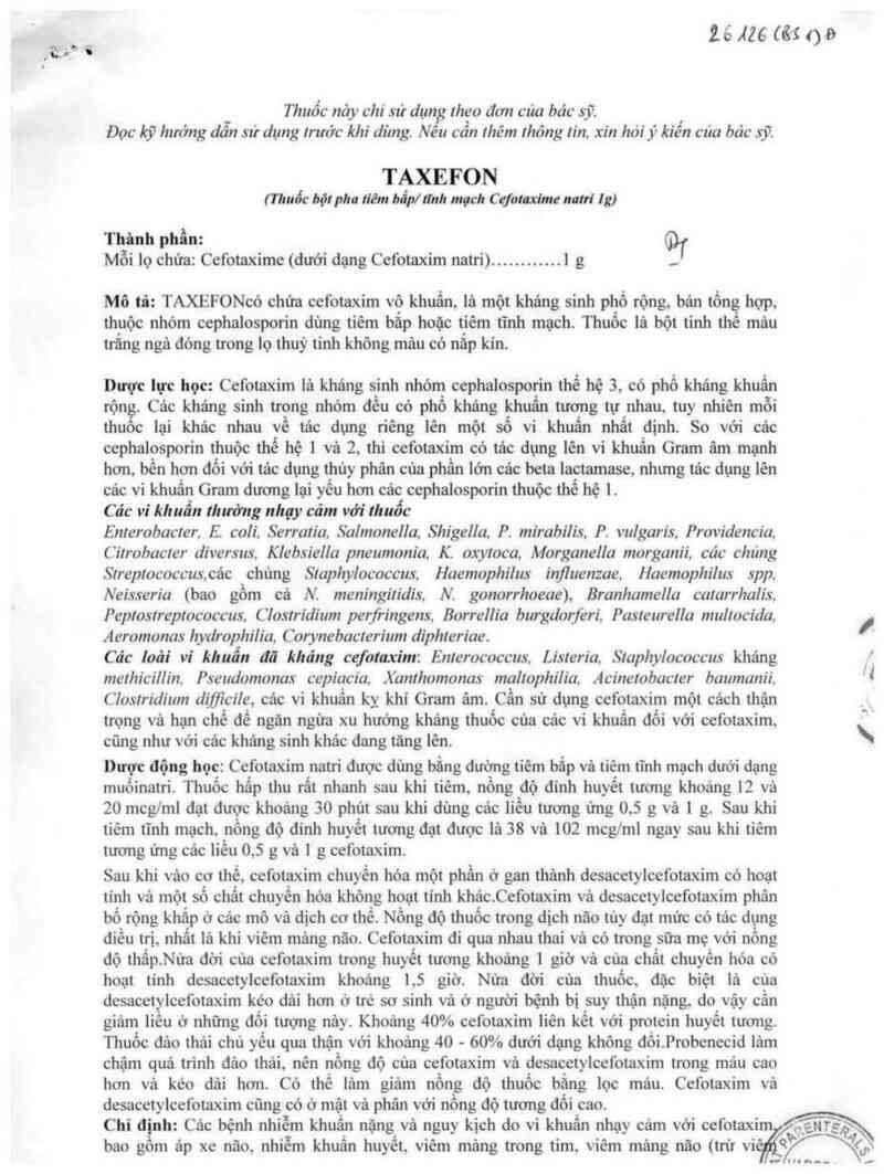 thông tin, cách dùng, giá thuốc Taxefon - ảnh 1