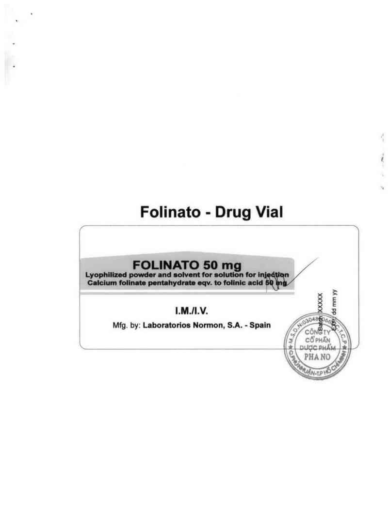 thông tin, cách dùng, giá thuốc Folinato 50mg - ảnh 1
