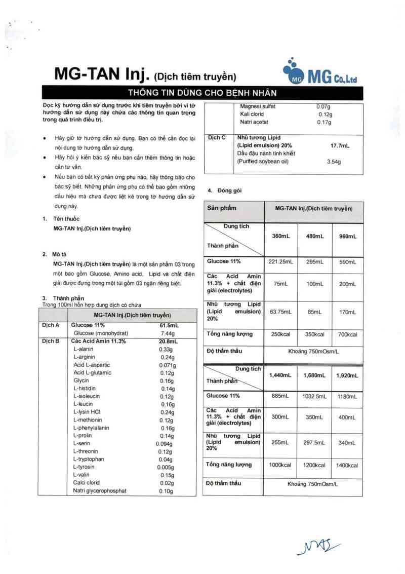 thông tin, cách dùng, giá thuốc MG-TAN Inj. - ảnh 6