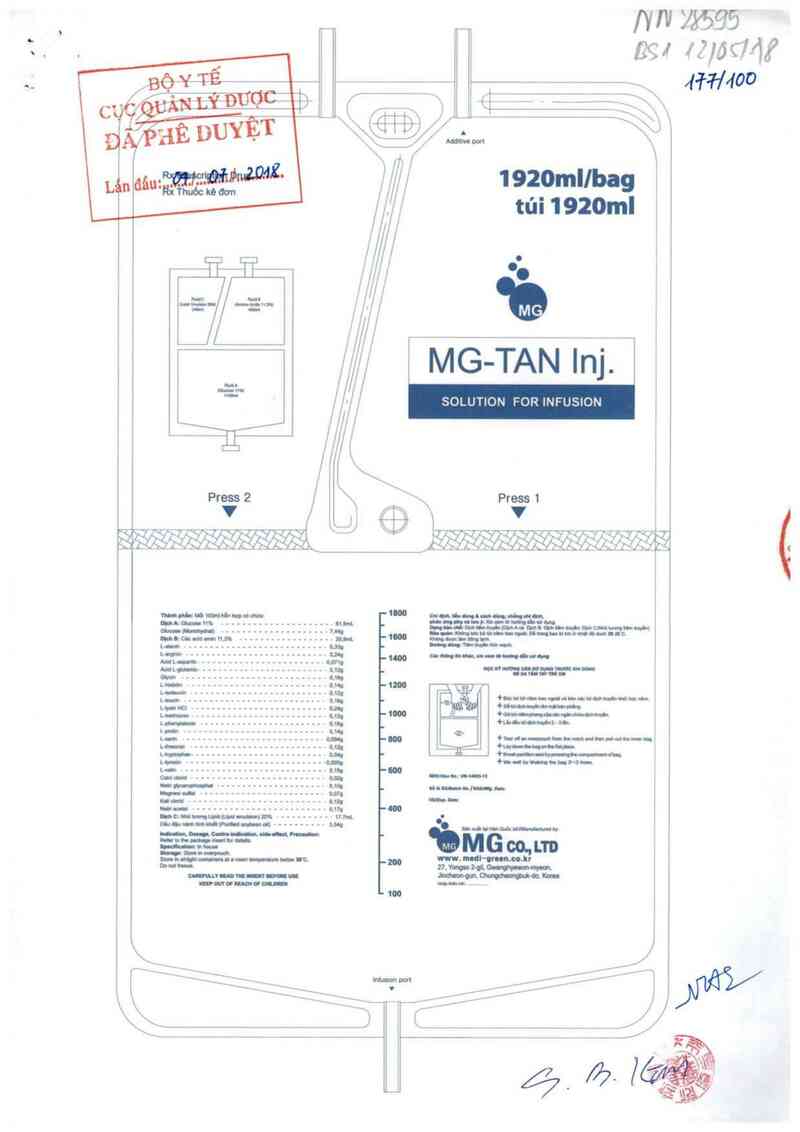 thông tin, cách dùng, giá thuốc MG-TAN Inj. - ảnh 0