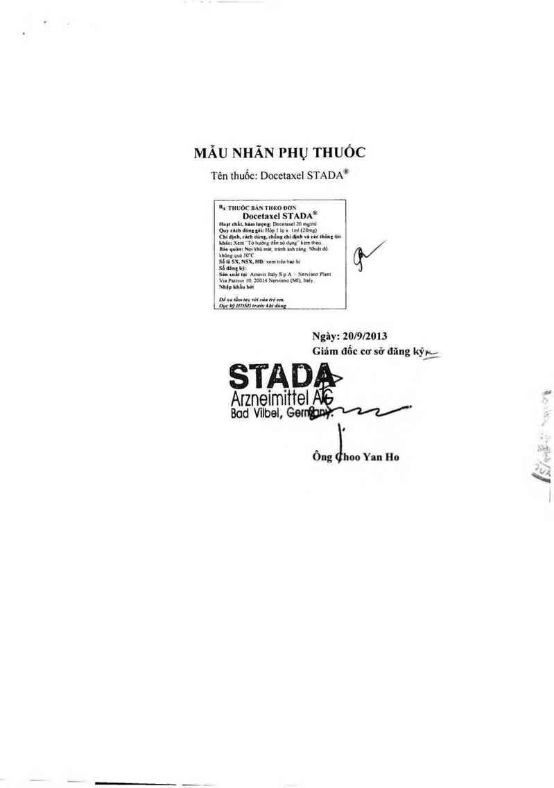 thông tin, cách dùng, giá thuốc Docetaxel Stada - ảnh 2
