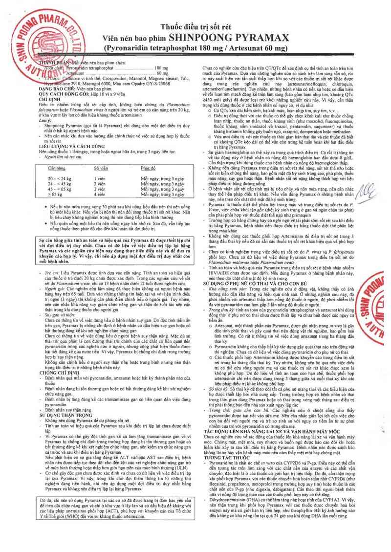 thông tin, cách dùng, giá thuốc Shingpoong Pyramax - ảnh 3